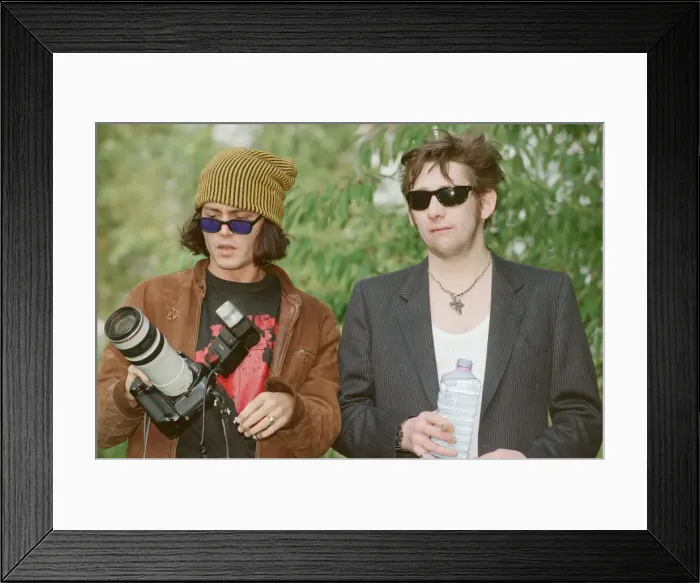 Framed Print : Johnny Depp (left in the hat) and singer Shane MacGowan Framed Print : Johnny Depp (left in the hat) and singer Shane MacGowan