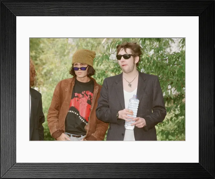 Framed Print : Johnny Depp (left in the hat) and singer Shane MacGowan Framed Print : Johnny Depp (left in the hat) and singer Shane MacGowan