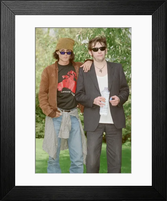 Framed Print : Johnny Depp (left in the hat) and singer Shane MacGowan Framed Print : Johnny Depp (left in the hat) and singer Shane MacGowan