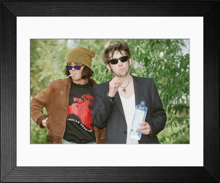 Framed Print : Johnny Depp (left in the hat) and singer Shane MacGowan Framed Print : Johnny Depp (left in the hat) and singer Shane MacGowan