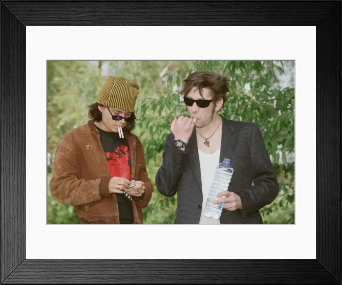 Framed Print : Johnny Depp (left in the hat) and singer Shane MacGowan Framed Print : Johnny Depp (left in the hat) and singer Shane MacGowan
