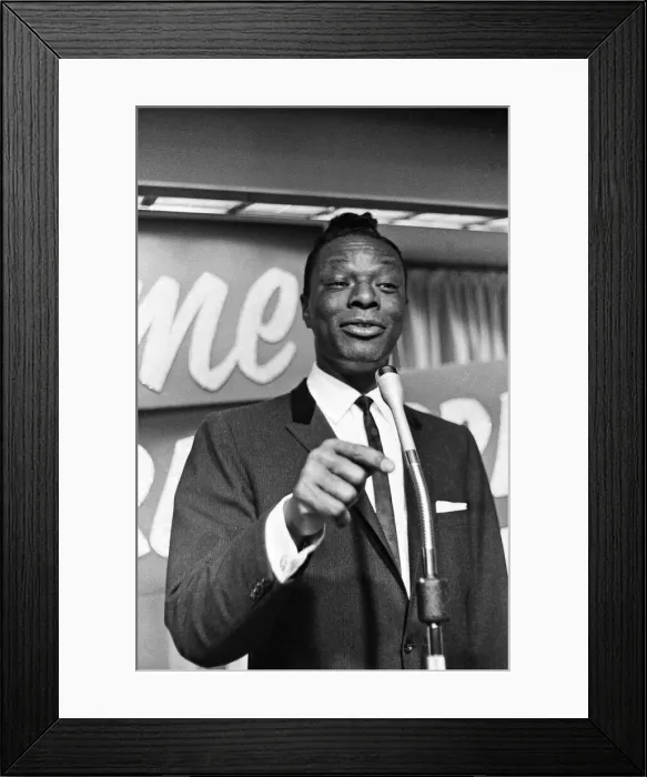 Framed Print : Nat King Cole, American singer, and pianist performing in London Framed Print : Nat King Cole, American singer, and pianist performing in London