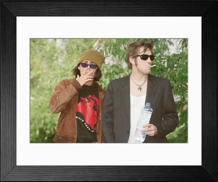 Framed Print : Johnny Depp (left in the hat) and singer Shane MacGowan Framed Print : Johnny Depp (left in the hat) and singer Shane MacGowan