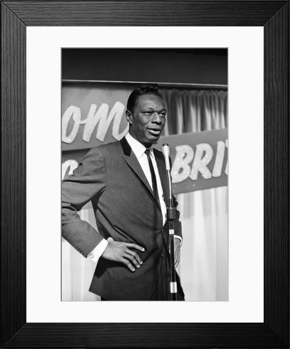 Framed Print : Nat King Cole, American singer, and pianist performing in London Framed Print : Nat King Cole, American singer, and pianist performing in London