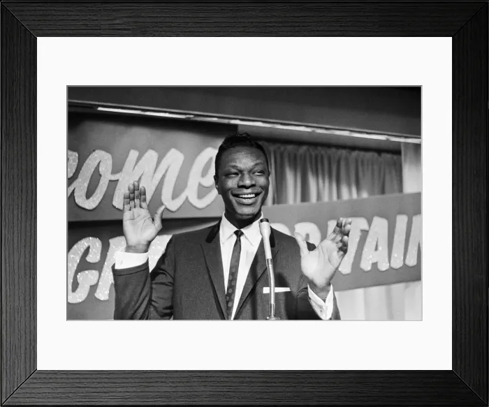 Framed Print : Nat King Cole, American singer, and pianist performing in London Framed Print : Nat King Cole, American singer, and pianist performing in London