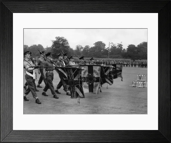 Framed Print : 8th and 9th Battalions, The Manchester Regt, rehearse at High Leigh camp for the New Framed Print : 8th and 9th Battalions, The Manchester Regt, rehearse at High Leigh camp for the New