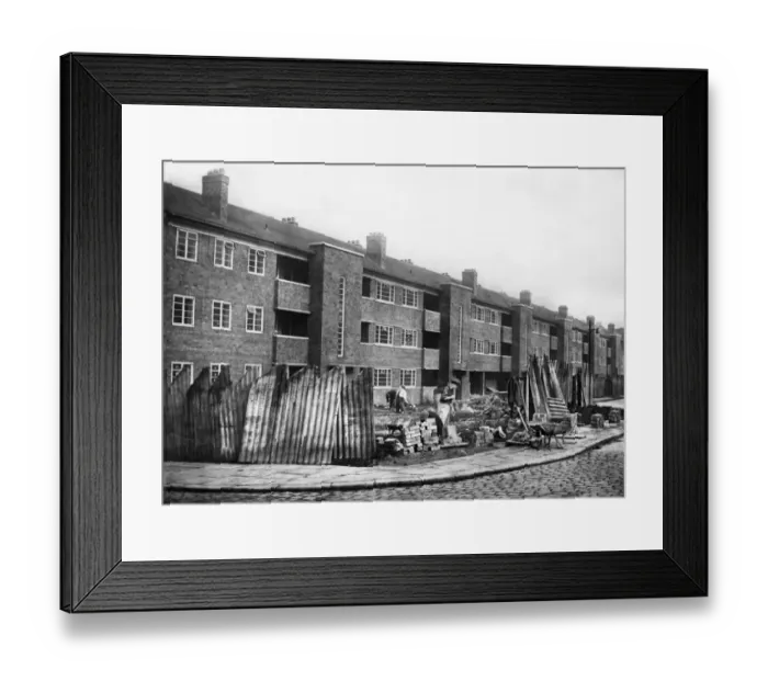 Framed Print : Putting the finishing touches to the new block of flats near Willert Street Police Framed Print : Putting the finishing touches to the new block of flats near Willert Street Police
