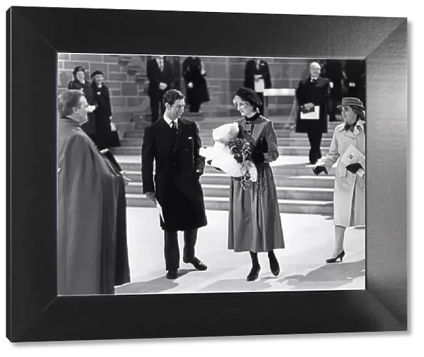 Prince Charles and Princess Diana visit The Anglican Cathedral in Liverpool in December