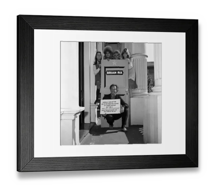 Framed Print : Brian Rix celebrates 21 years of farce, for it was not his date in 1950 that his play
