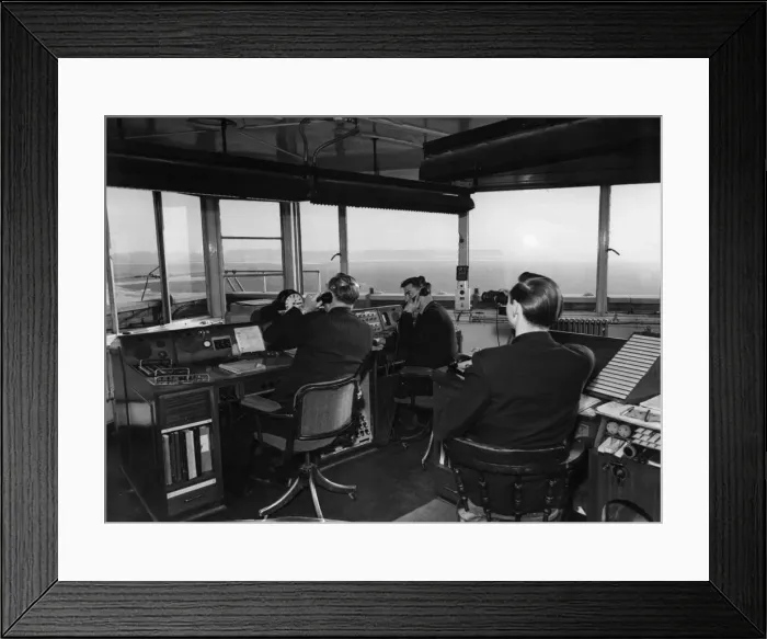 Framed Print : Air Traffic controllers in the control tower at Manchester Ringway airport Framed Print : Air Traffic controllers in the control tower at Manchester Ringway airport