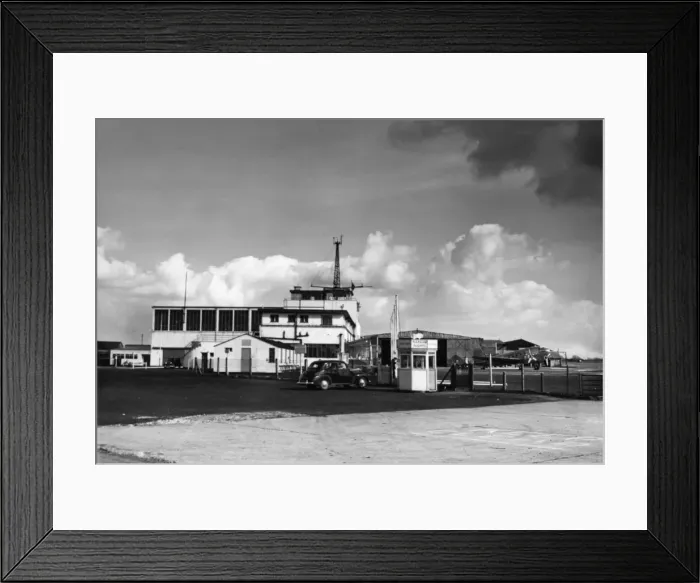 Framed Print : The control tower at Manchester Ringway Airport. 10th April 1950 Framed Print : The control tower at Manchester Ringway Airport. 10th April 1950
