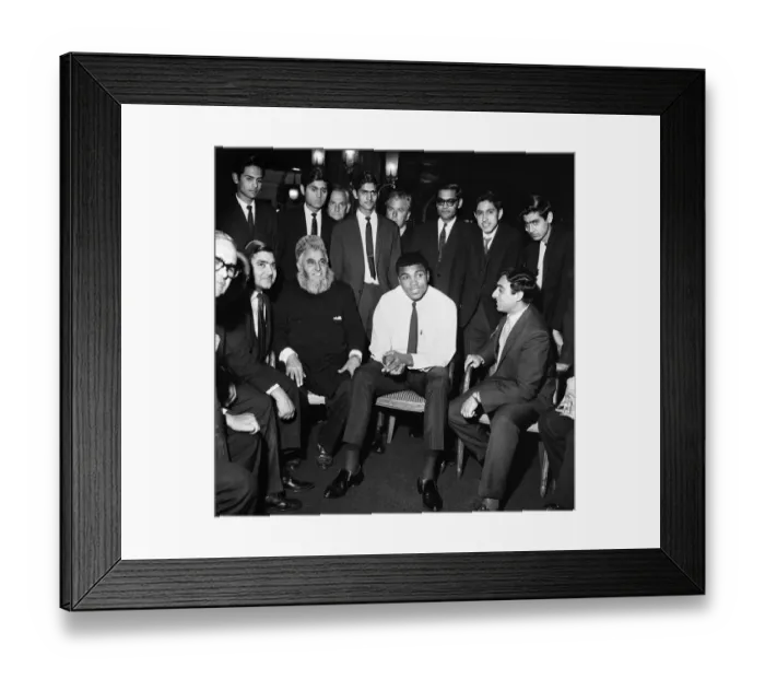 Framed Print : Muhammad Ali (Cassius Clay) speaking to Muslims. Ali is in London for of his rematch with