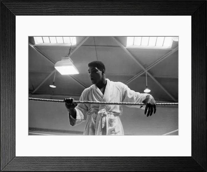 Framed Print : Cassius Clay (Muhammad Ali) training in White City ahead of his fight with British Framed Print : Cassius Clay (Muhammad Ali) training in White City ahead of his fight with British