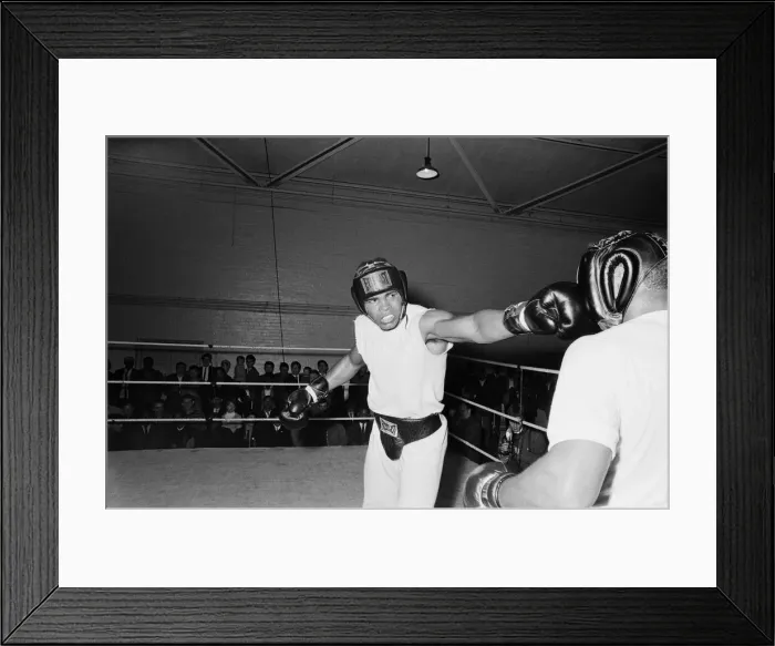 Framed Print : Cassius Clay (Muhammad Ali) training in White City ahead of his fight with British Framed Print : Cassius Clay (Muhammad Ali) training in White City ahead of his fight with British