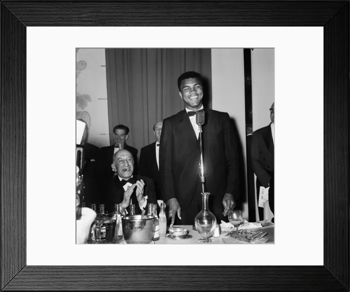 Framed Print : Cassius Clay (Muhammad Ali) attends a sports writers reception Framed Print : Cassius Clay (Muhammad Ali) attends a sports writers reception