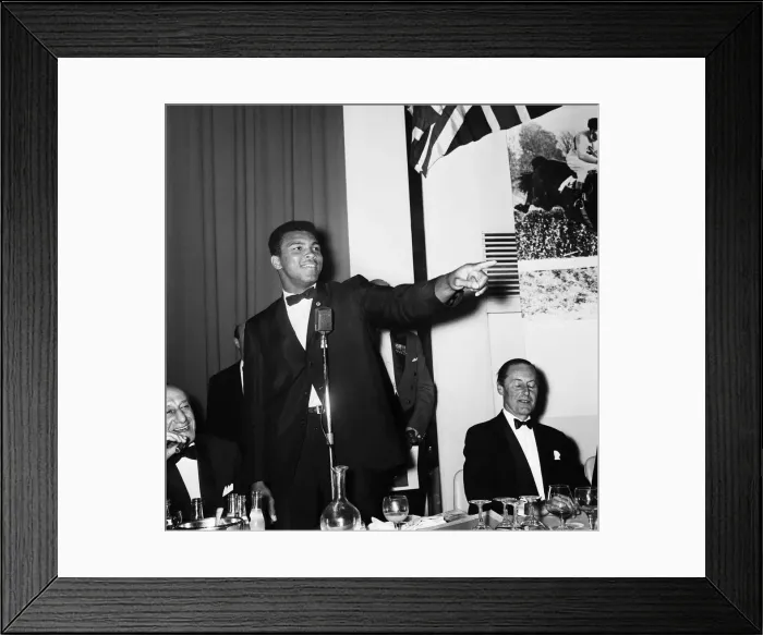 Framed Print : Cassius Clay (Muhammad Ali) attends a sports writers reception Framed Print : Cassius Clay (Muhammad Ali) attends a sports writers reception