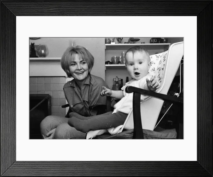 Framed Print : Actress Sheila Hancock with her baby daughter Melanie Jane. 14th March 1965 Framed Print : Actress Sheila Hancock with her baby daughter Melanie Jane. 14th March 1965