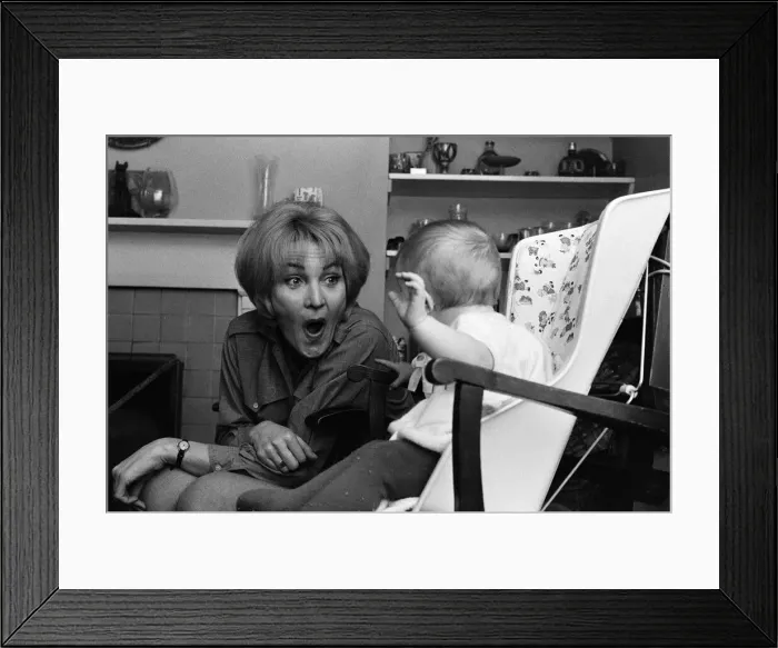 Framed Print : Actress Sheila Hancock with her baby daughter Melanie Jane. 14th March 1965 Framed Print : Actress Sheila Hancock with her baby daughter Melanie Jane. 14th March 1965