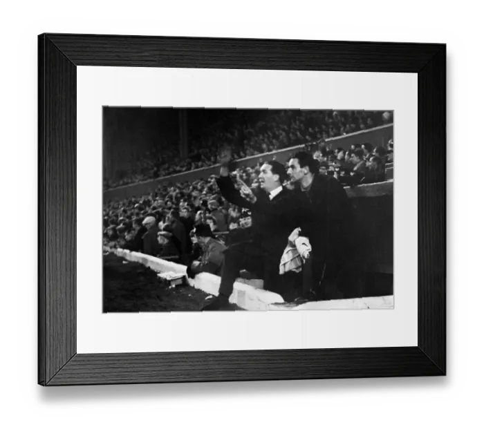 Framed Print : Scotland football manager Jock Stein and Walter McCrae cheer on their team after Scotland Framed Print : Scotland football manager Jock Stein and Walter McCrae cheer on their team after Scotland