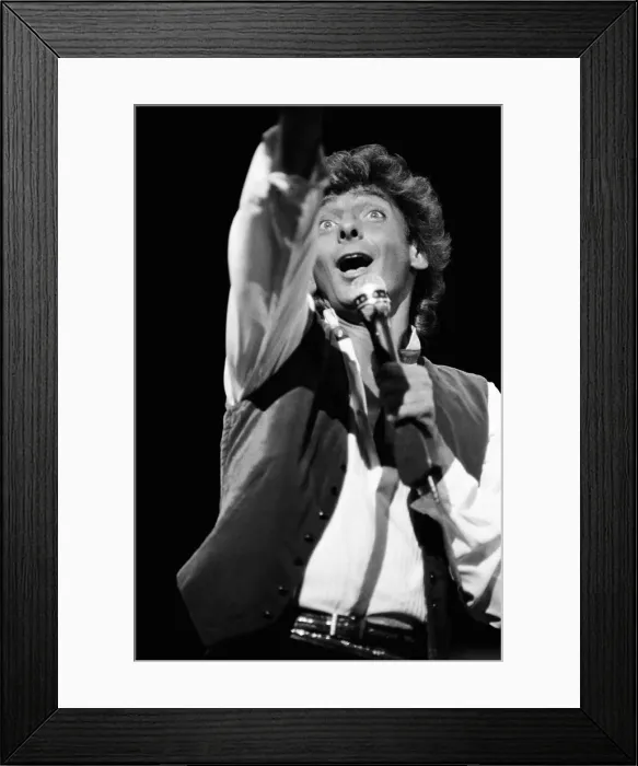 Framed Print : Barry Manilow in concert at Blenhiem Palace. 28th August 1983 Framed Print : Barry Manilow in concert at Blenhiem Palace. 28th August 1983