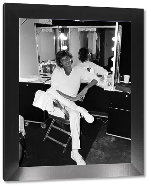 Barry Manilow in his dressing room after his concert at the Bay Front Arena, St