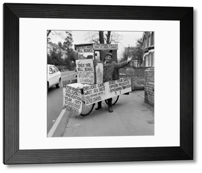 Framed Print : Commander Bill Boaks setting out from his home near Kingston in his own special Framed Print : Commander Bill Boaks setting out from his home near Kingston in his own special