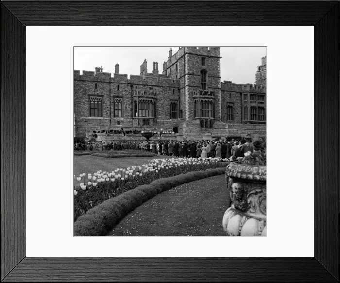 Framed Print : Several hundred people went to Windsor Castle today to listen to the bands playing Framed Print : Several hundred people went to Windsor Castle today to listen to the bands playing