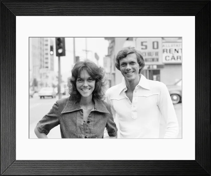 Framed Print : Karen and Richard Carpenter, The Carpenters, pictured in Hollywood, Los Angeles Framed Print : Karen and Richard Carpenter, The Carpenters, pictured in Hollywood, Los Angeles