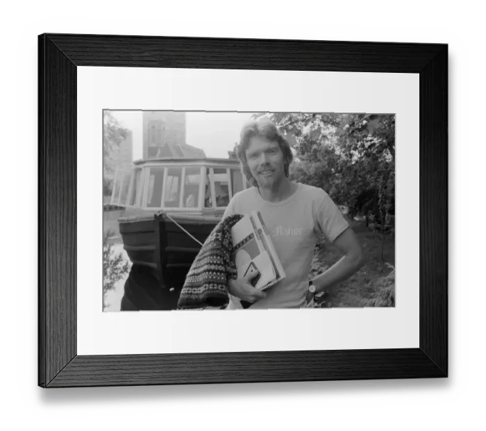Framed Print : Richard Branson, 28 year old mastermind behind Virgin Music company