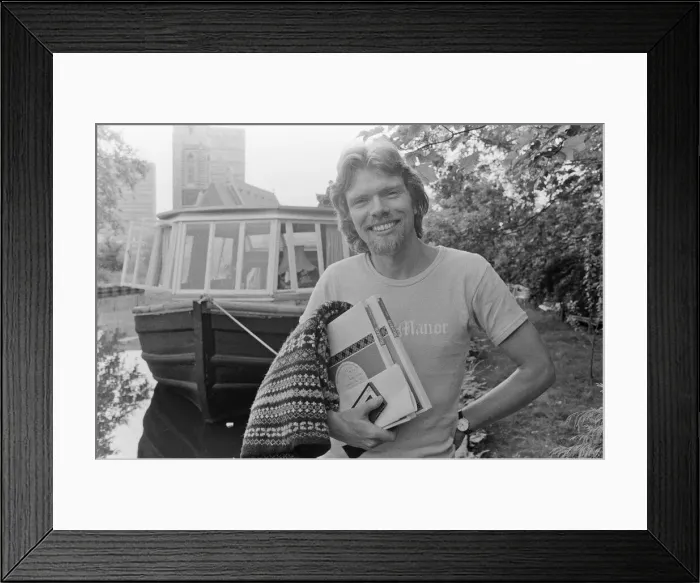 Framed Print : Richard Branson, 28 year old mastermind behind Virgin Music company Framed Print : Richard Branson, 28 year old mastermind behind Virgin Music company