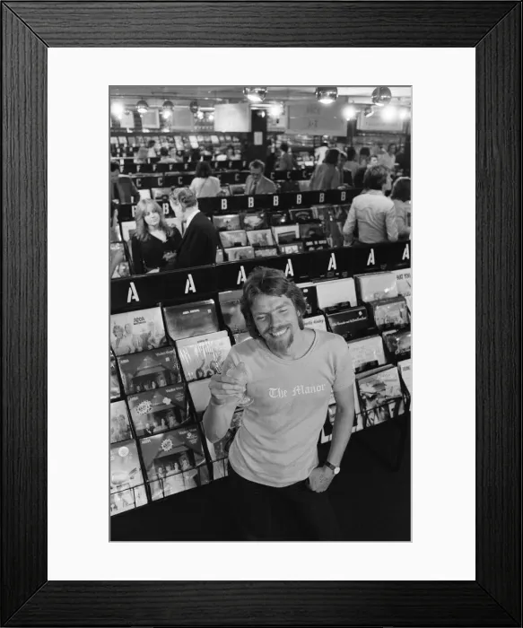 Framed Print : Richard Branson, 28 year old mastermind behind Virgin Music company