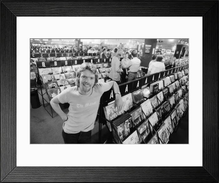 Framed Print : Richard Branson, 28 year old mastermind behind Virgin Music company Framed Print : Richard Branson, 28 year old mastermind behind Virgin Music company