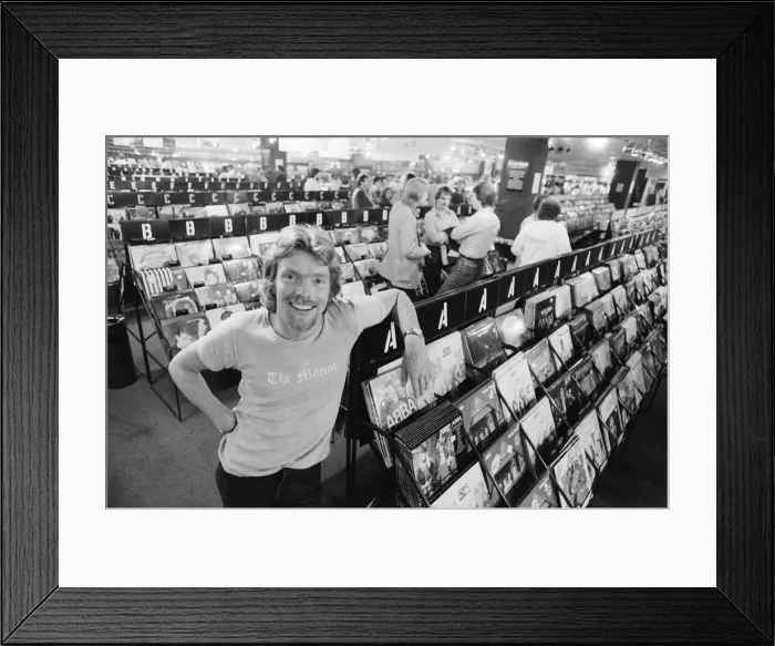Framed Print : Richard Branson, 28 year old mastermind behind Virgin Music company Framed Print : Richard Branson, 28 year old mastermind behind Virgin Music company