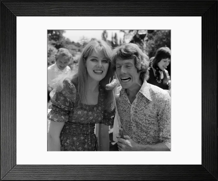 Framed Print : Actor Michael Crawford holds a barbeque in the garden of his home in Wimbledon Framed Print : Actor Michael Crawford holds a barbeque in the garden of his home in Wimbledon