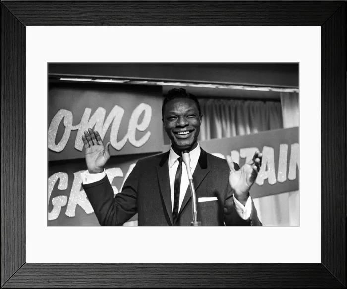 Framed Print : Nat King Cole, American singer, and pianist performing in London Framed Print : Nat King Cole, American singer, and pianist performing in London