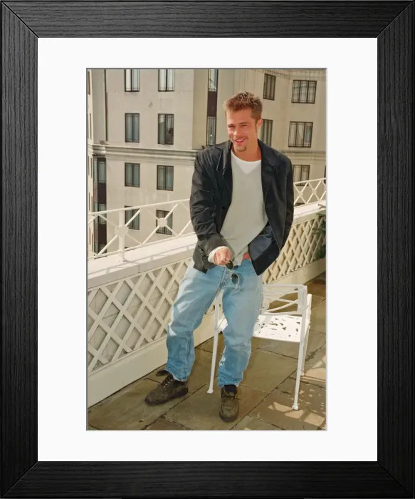 Framed Print : Brad Pitt at The Dorchester Hotel. Brad its in London to promote his new