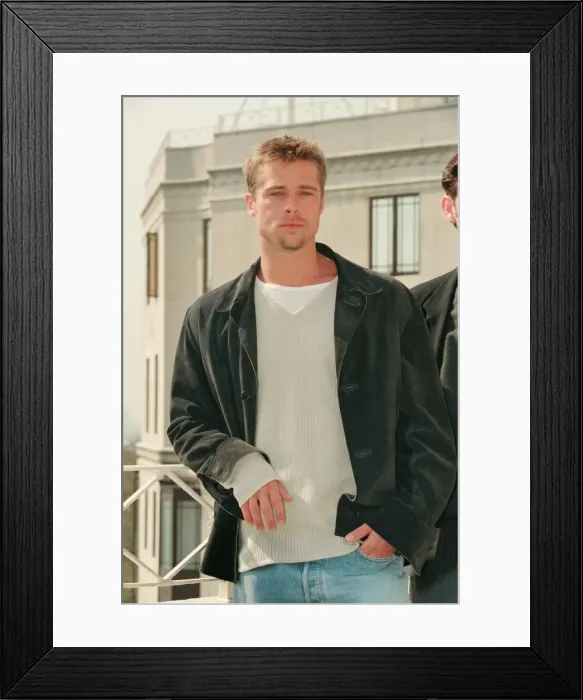 Framed Print : Brad Pitt at The Dorchester Hotel. Brad its in London to promote his new