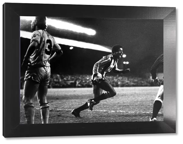 Elation for Howard Gayle as he runs away after his debut goal for Newcastle. Circa 1982