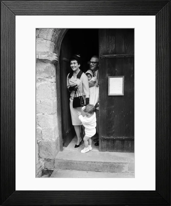 Framed Print : Laurence Olivier and Joan Plowright attend the Christening of their daughter Tamsin Framed Print : Laurence Olivier and Joan Plowright attend the Christening of their daughter Tamsin