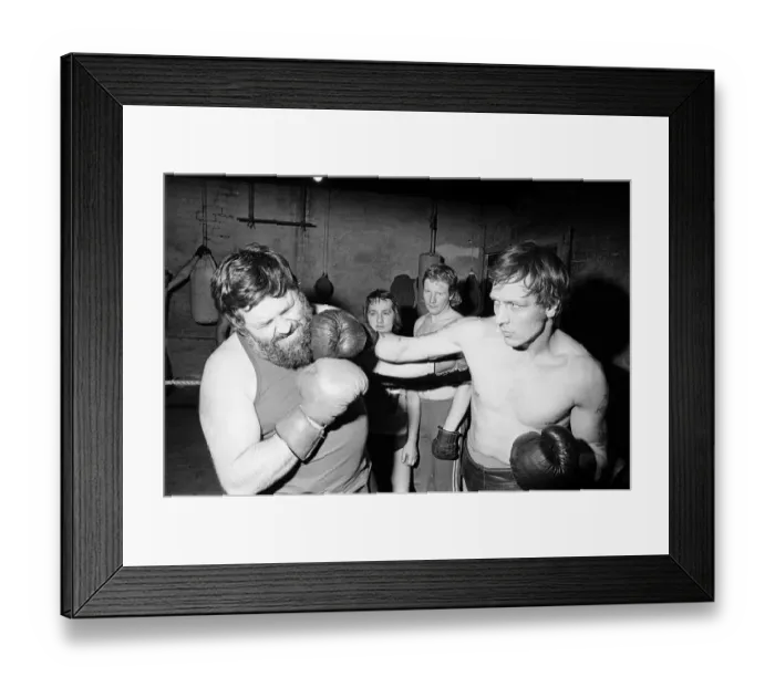 Framed Print : Boxing Gym in Teesside, 1976