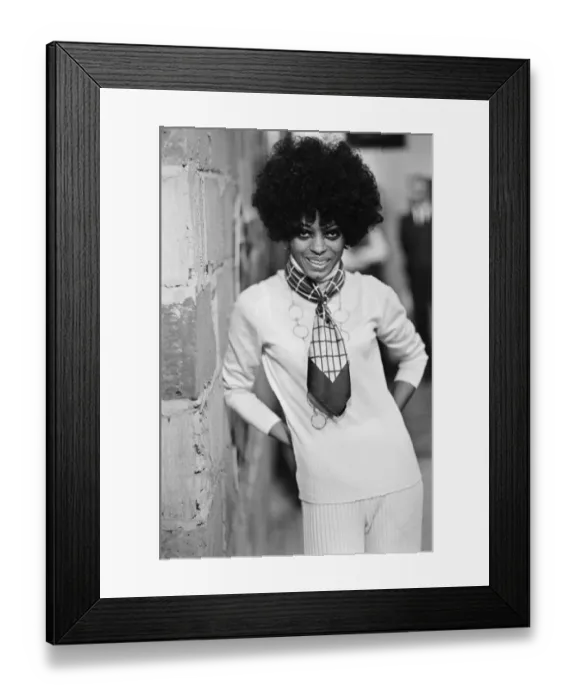 Framed Print : Diana Ross of the Supremes pictured at the Press Reception for their latest single Framed Print : Diana Ross of the Supremes pictured at the Press Reception for their latest single