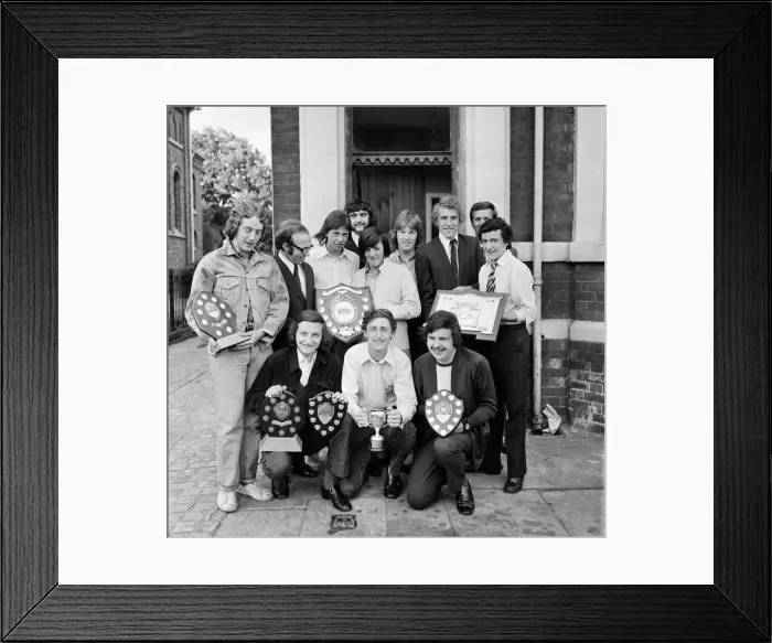 Framed Print : Nobby Stiles presents trophies at Sacred Heart YC, Linthorpe Road. 1971 Framed Print : Nobby Stiles presents trophies at Sacred Heart YC, Linthorpe Road. 1971