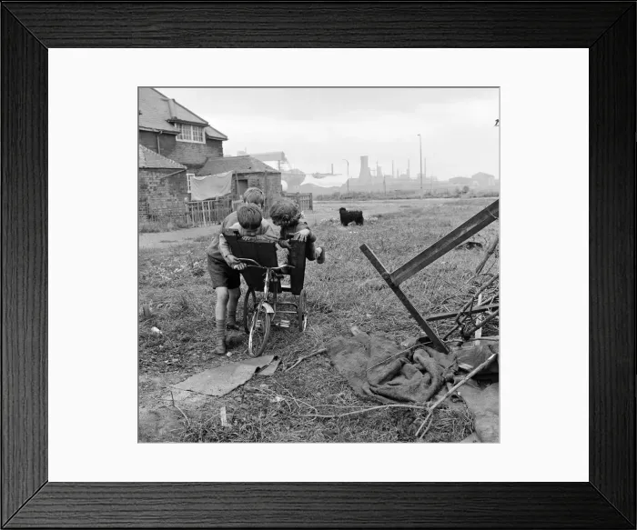 Framed Print : Children building a bonfire on Teesside. 1971 Framed Print : Children building a bonfire on Teesside. 1971