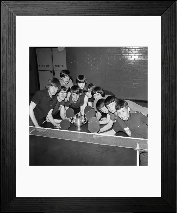 Framed Print : Fairfield table tennis team. Circa 1971 Framed Print : Fairfield table tennis team. Circa 1971