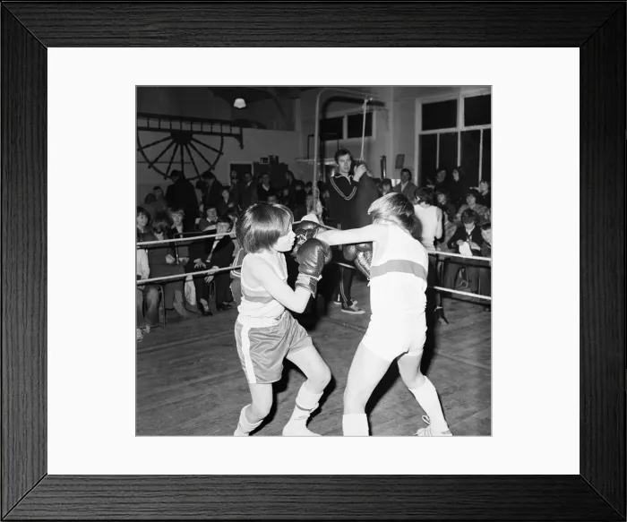 Framed Print : Boxing Club, Stockton, County Durham, North East England, 1975