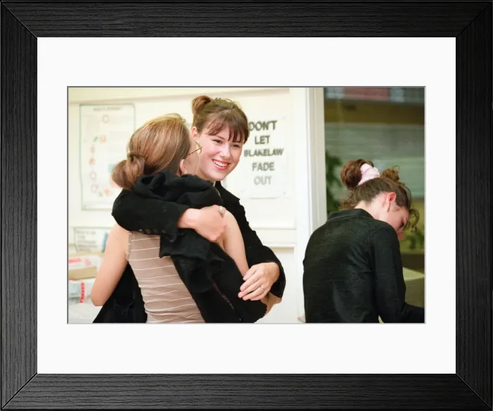 Framed Print : Students receiving their GCSE results at Blakelaw School. 21st August 1997 Framed Print : Students receiving their GCSE results at Blakelaw School. 21st August 1997