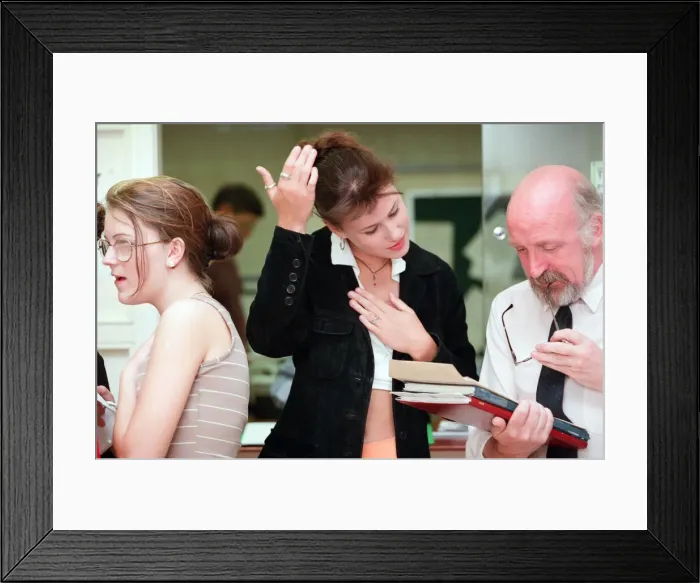 Framed Print : Students receiving their GCSE results at Blakelaw School. 21st August 1997 Framed Print : Students receiving their GCSE results at Blakelaw School. 21st August 1997