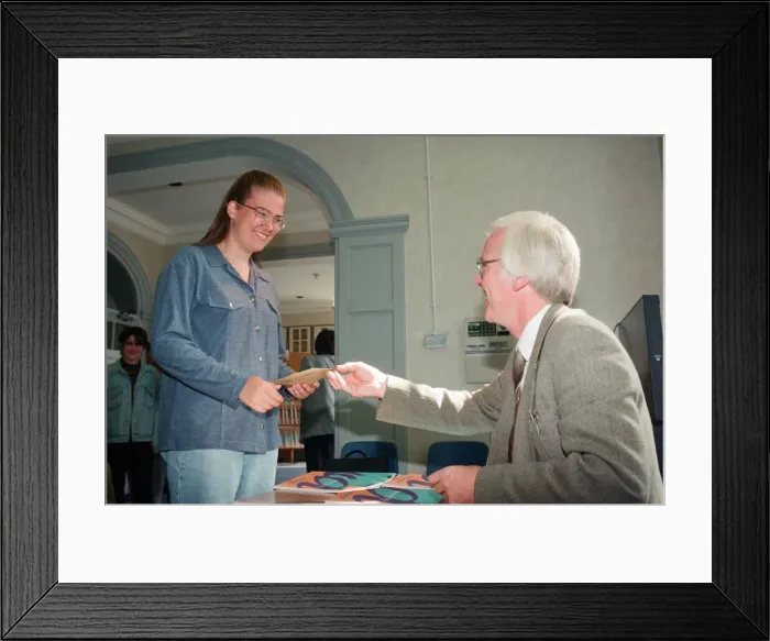 Framed Print : Students receiving their A Level results at Wearside Colleges Bede Centre Framed Print : Students receiving their A Level results at Wearside Colleges Bede Centre