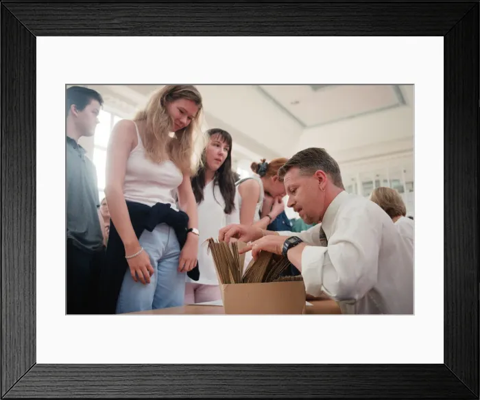Framed Print : Students receiving their A Level results at Wearside Colleges Bede Centre Framed Print : Students receiving their A Level results at Wearside Colleges Bede Centre