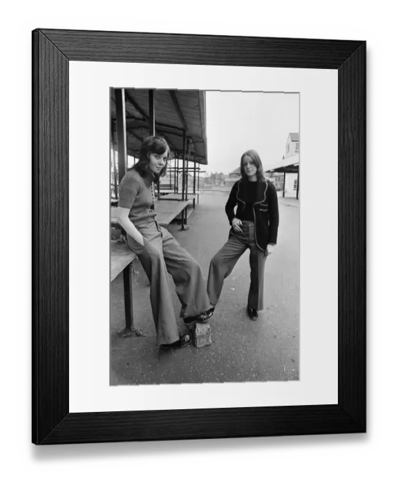 Framed Print : Female football supporters from Salford on their way to a match. 24th August 1972 Framed Print : Female football supporters from Salford on their way to a match. 24th August 1972